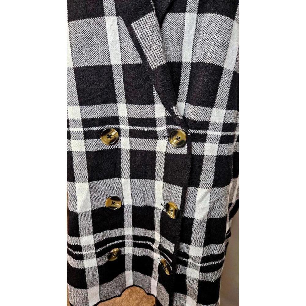 Nwt Marled Black and White Plaid Women's Sweater Vest-XL - Picture 3 of 7